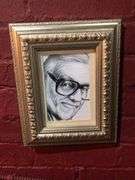 Bruno San Martino Drawing, Mark Cuban Painting, Roberto Clemente Drawing, George Romero Drawing, Rich Seeback Image, and Michael Keeton Image