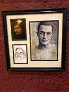 Jeff Goldbloom Image, Andy Warhol Drawing, Fred Rogers and August Wilson Painting, Mario Lemeaux and Hines Paintings, Dan Marino Image, and Gene Kelly Image