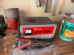 Workbench Contents - Loaded with Hardware - Nuts, Bolts, Screws, Bits, Battery Charger, Including Hand Tools Under Bench - Does Not Include Bench Vise