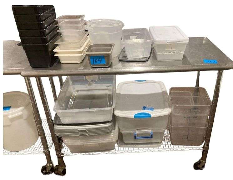 Metal Kitchen Table with Wheels 4ft Long (Contents NOT Included)