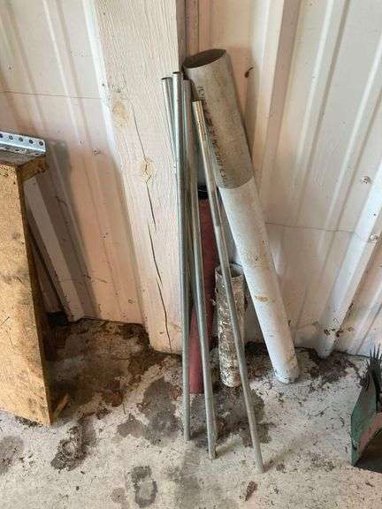 Manual Pole Saw, Push Magnet and Bungee Cords NOT INCLUDED - Contents of Wall Including Hand Tools, Brushes, and Propane Tank