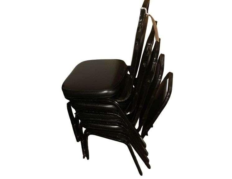 5 Black Padded Dining Chairs