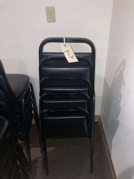 5 Black Padded Dining Chairs