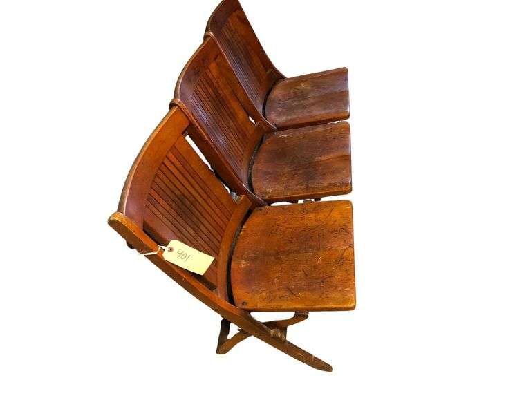 3 Chair Wooden Folding Bench