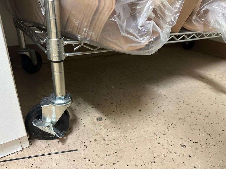 Stainless Steel Rolling Shelf Unit - 48in x 18in x 77in
