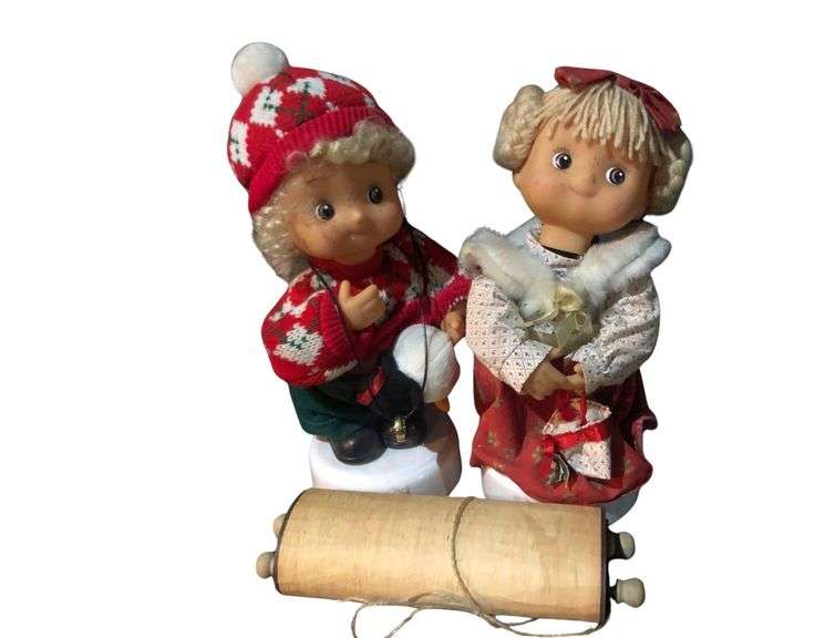2 Baby Doll Decorations and Blank Scroll