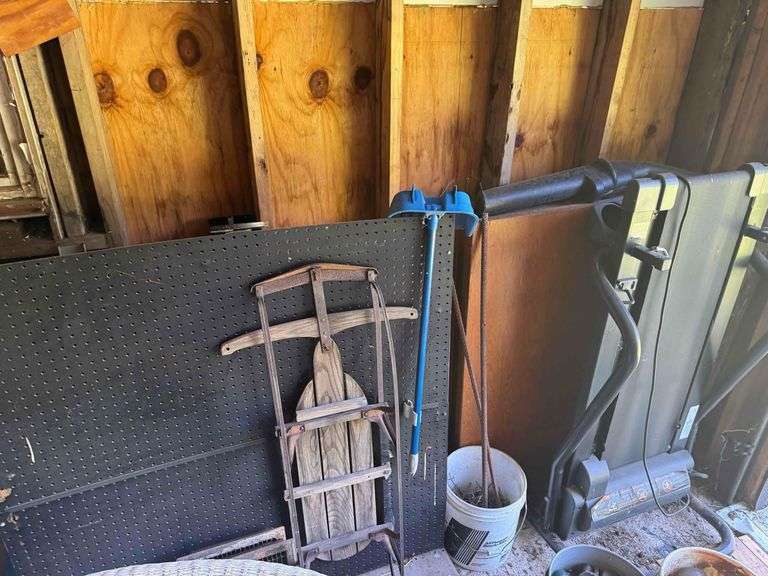 Large Lot on Wall - Rollers, Lumber, Doors and Frames, Etc.