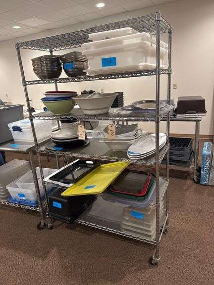NSF 6 Tier Adjustable Wire Shelf on Casters 47.75" W x 18" D x 75