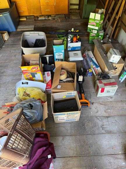 Large Lot of Misc. including Sprayer, Rope, Hardware, Manual Fastner Tool, Etc. image