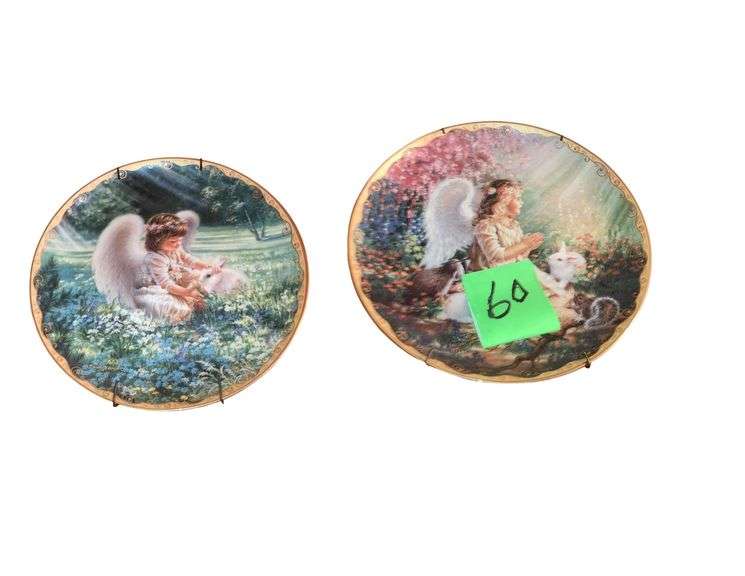 4 Bradford Exchange Garden Blessing Series Decorative Plates, 20in Bird Wall Decor image