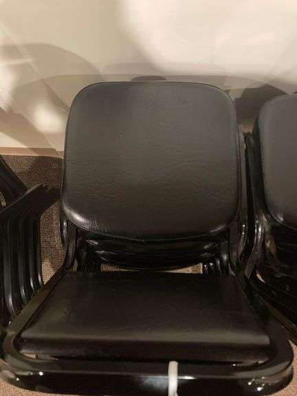 5 Black Padded Dining Chairs