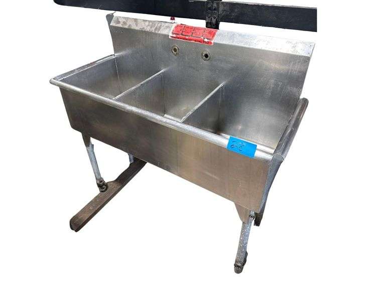 3 Basin Stainless Steel Commercial Sink - 51in Long