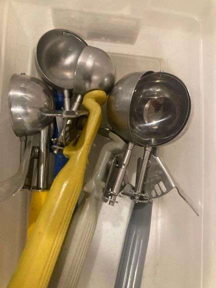 2 Bins with Assorted Ice Cream Scoops