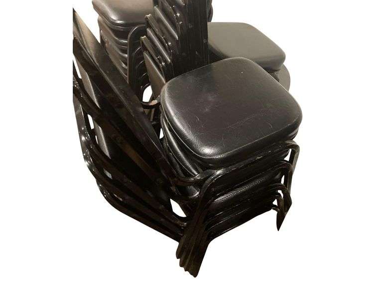 5 Black Padded Dining Chairs