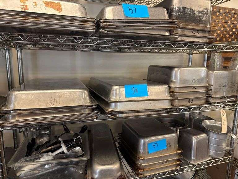 12 Full Size Hotel Pans plus 8 Assorted