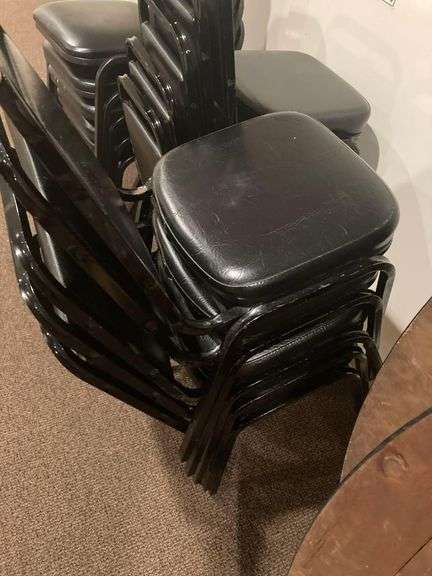 5 Black Padded Dining Chairs