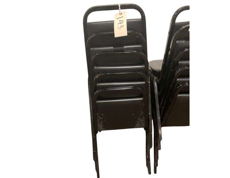 5 Black Padded Dining Chairs