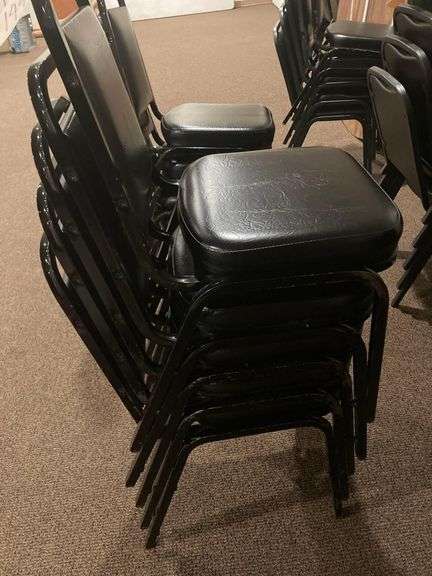 5 Black Padded Dining Chairs