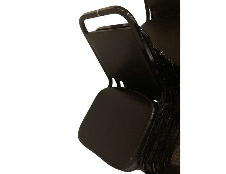 5 Black Padded Dining Chairs