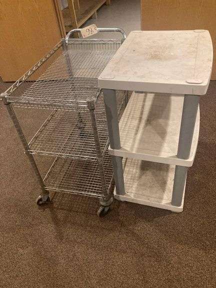 Metal Mesh Cart, Small Sterilite Shelving Unit