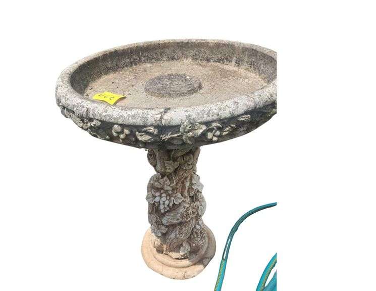 Ornate Concrete Birdbath - 29 in H image