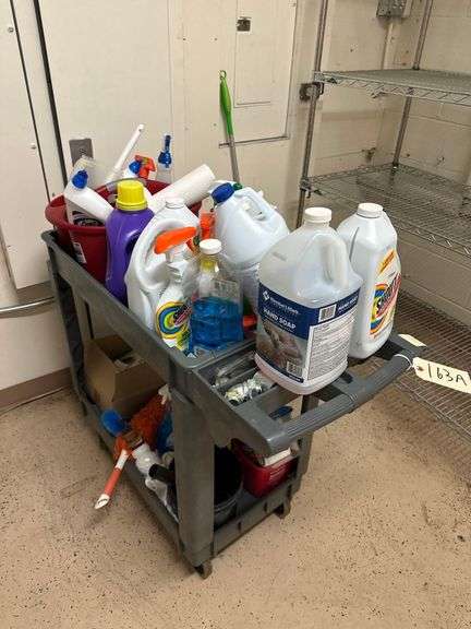 Push Cart w/ Cleaning Supplies