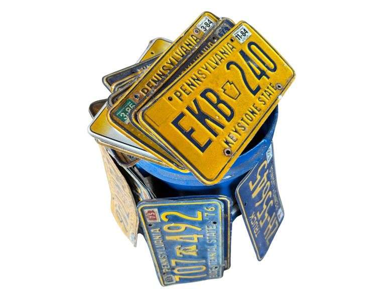 30 Plus License Plates Including Pennsylvania Keystone State, Bicentennial, Blue, Yellow, Tri Color, Truck Plates image