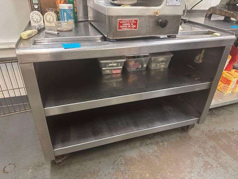 4’ Stainless Steel Table with Storage Underneath