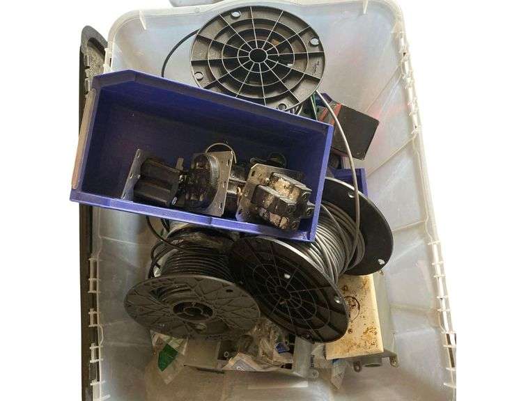 Box of Wire, Outlets, and Other Electronic Accessories