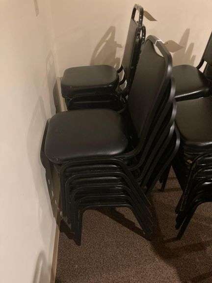5 Loft Black Padded Dining Chairs
