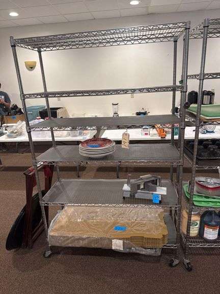NSF 6 Tier Adjustable Wire Shelf on Casters 47.75" W x 18" D x 75.