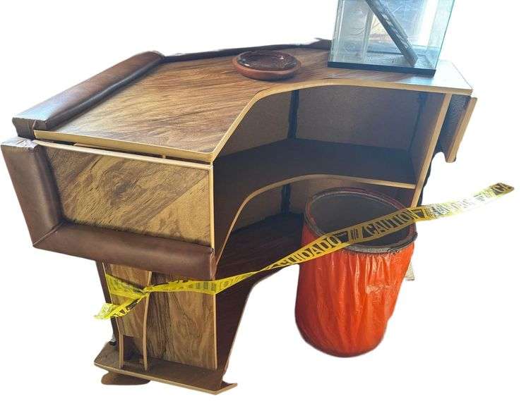 Rolling Bar Unit, Desk and Contents Including Hardware, Nuts, Bolts, Etc. image