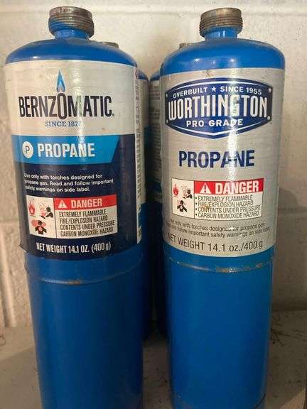 Plastic Shelving Unit Approx 75in x 30in x 13in With 8 Propane Tanks