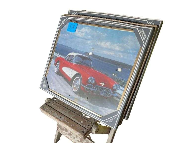 3 Pictures of Corvetts 21x16 Inches image