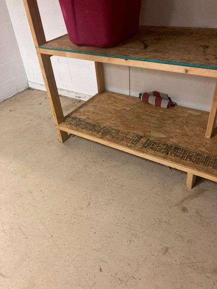 2 Wooden Storage Shelves, each 8ft x 30in x 8ft, Screwed Together, Contents NOT Included
