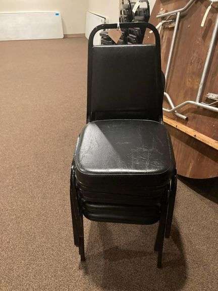 5 Black Padded Dining Chairs (Not All the Same)