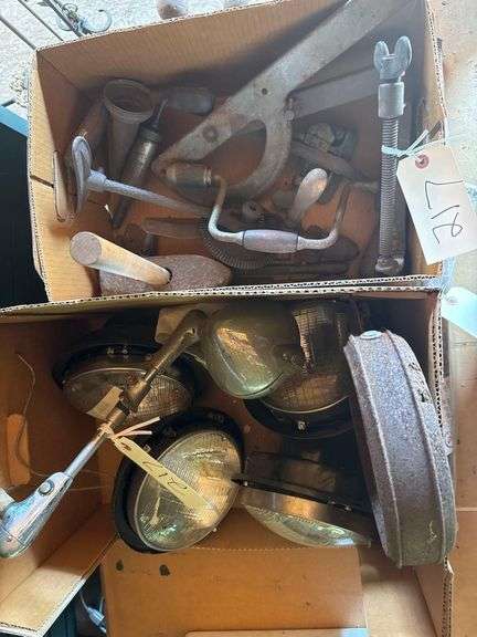 Antique Vehicle Lights, Hand Tools, Chattilon Hanging Scale
