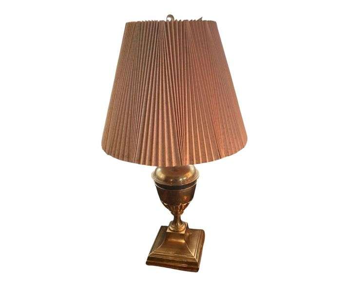 2 - Heavy Brass Lamps - 31in. Tall