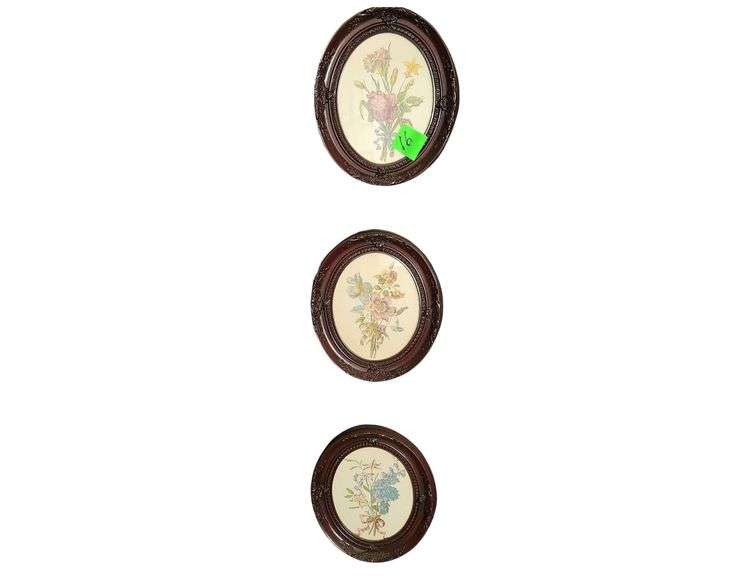 3 - 11 x 12 Framed Floral Prints