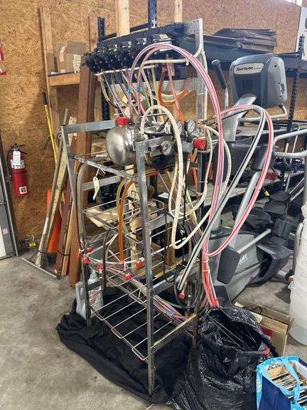 Commercial 6 Flavor Beverage Dispenser Rack - 6ft Tall