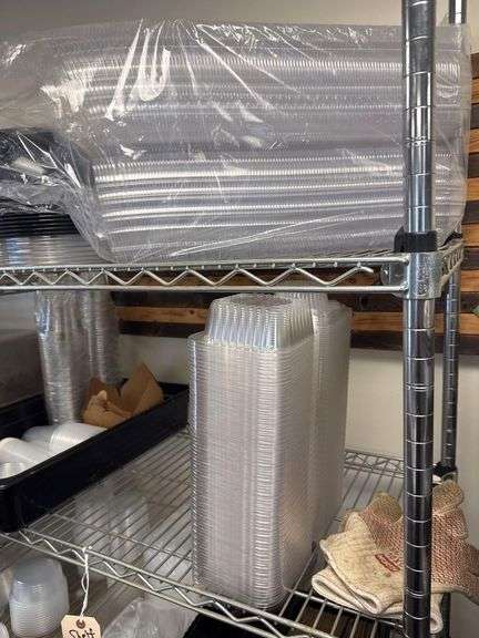 Contents of Shelf including Plastic Ware, Etc