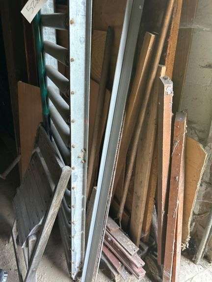 Conveyor Roller Approx. 120 in, with Assorted Wood and Metal