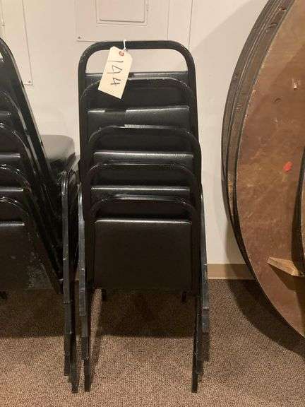5 Black Padded Dining Chairs