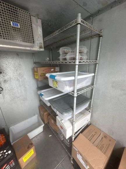 2 Stainless Steel Shelving Units - 48in x 19in x 76in - Located Inside Outdoor Freezer