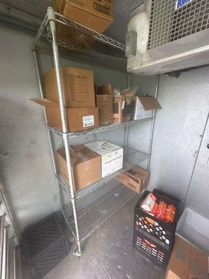 2 Stainless Steel Shelving Units - 48in x 19in x 76in - Located Inside Outdoor Freezer