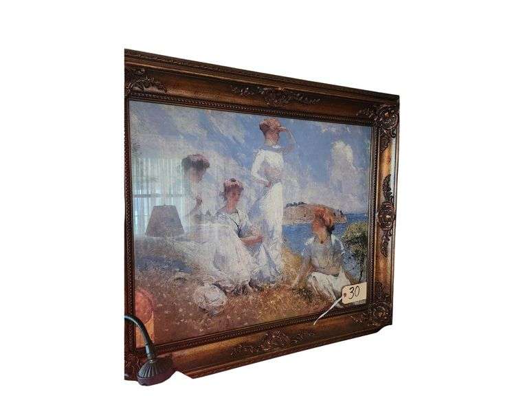 " Summer Seascape" Matted and Framed Print - 38 x 31