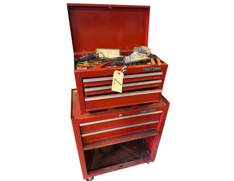 Craftsman Rolling Tool Chest - Includes Various Tools - 27in x 14in x 42in image