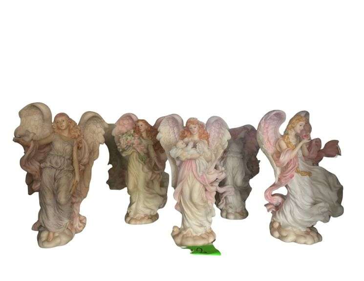 4 Angel Figurines 8 inches 1997 Exclusively by Roman Inc image