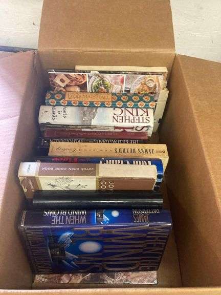 Various Cookbooks and Novels, Including Stephen King and James Patterson