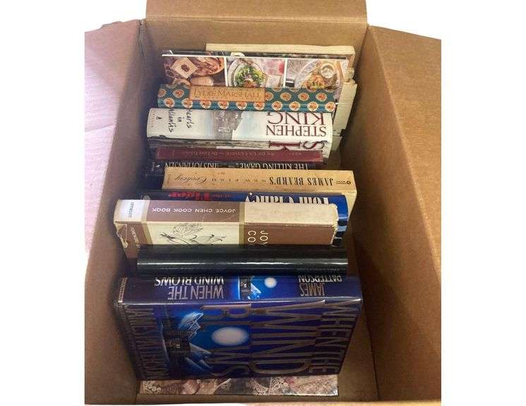 Various Cookbooks and Novels, Including Stephen King and James Patterson